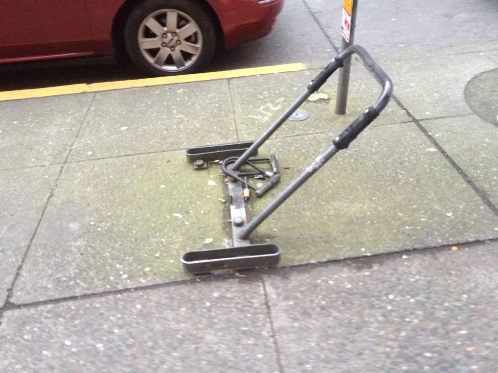 Old bike rack, Broadway E between E John and E Thomas Streets